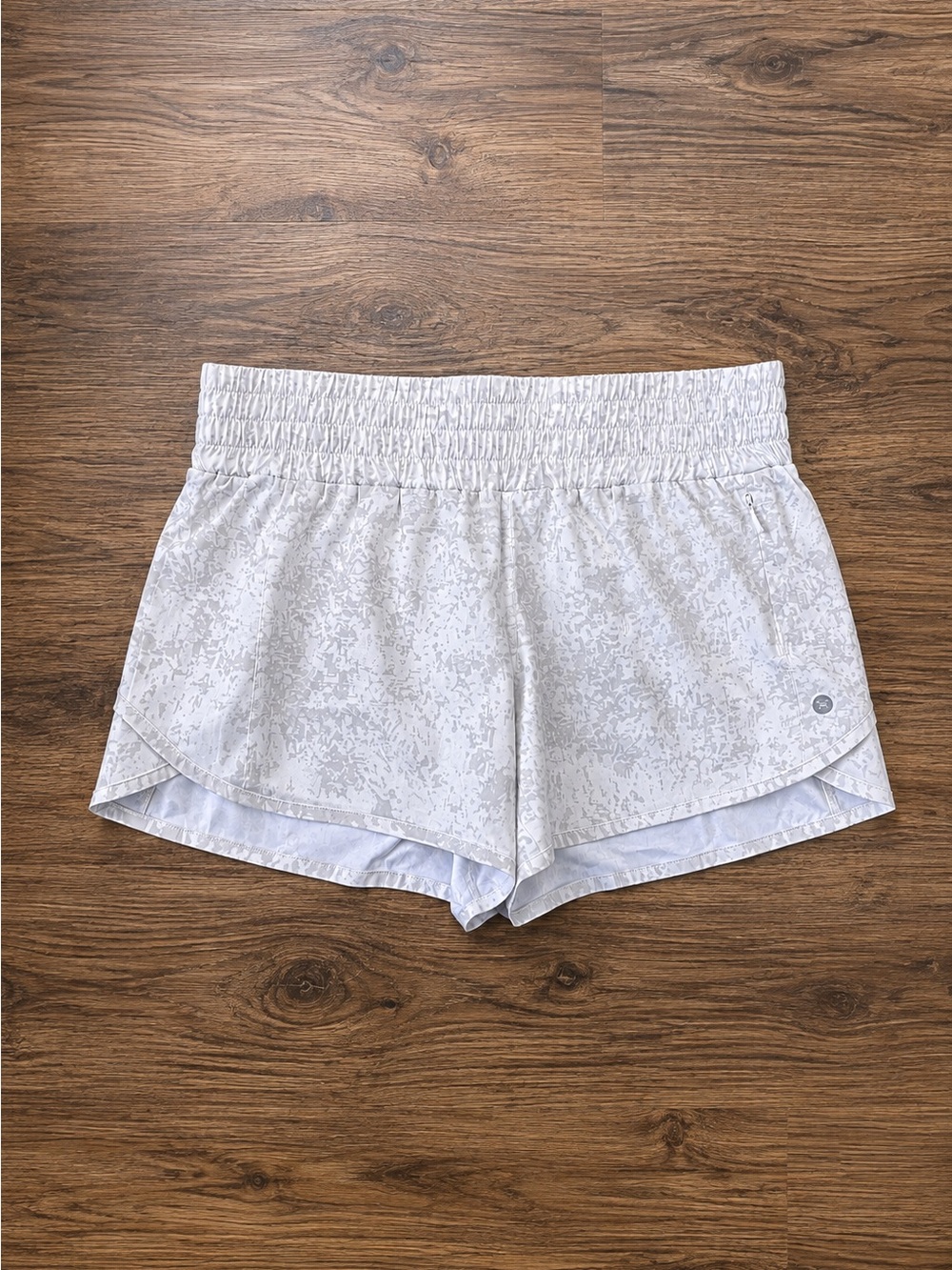 RBX Abstract Print Running Shorts White Gray Size M